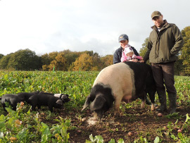 Nick and Helen on the farm